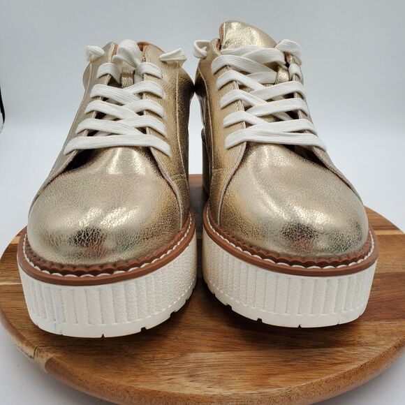 Yellow Box Marcell Platform Sneakers Women 9.5M Gold Metallic 2" White Base NWOB - Picture 12 of 12